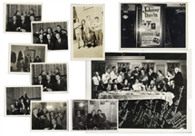 Lot of 10 Photos From the 1930s -- Mostly 5" x 4" Candid Shots of Moe, Larry & Curly Backstage & Hamming It Up -- One 10" x 8" Photo of "The Captain Hates the Sea" With Printed Signatures -- Very Good